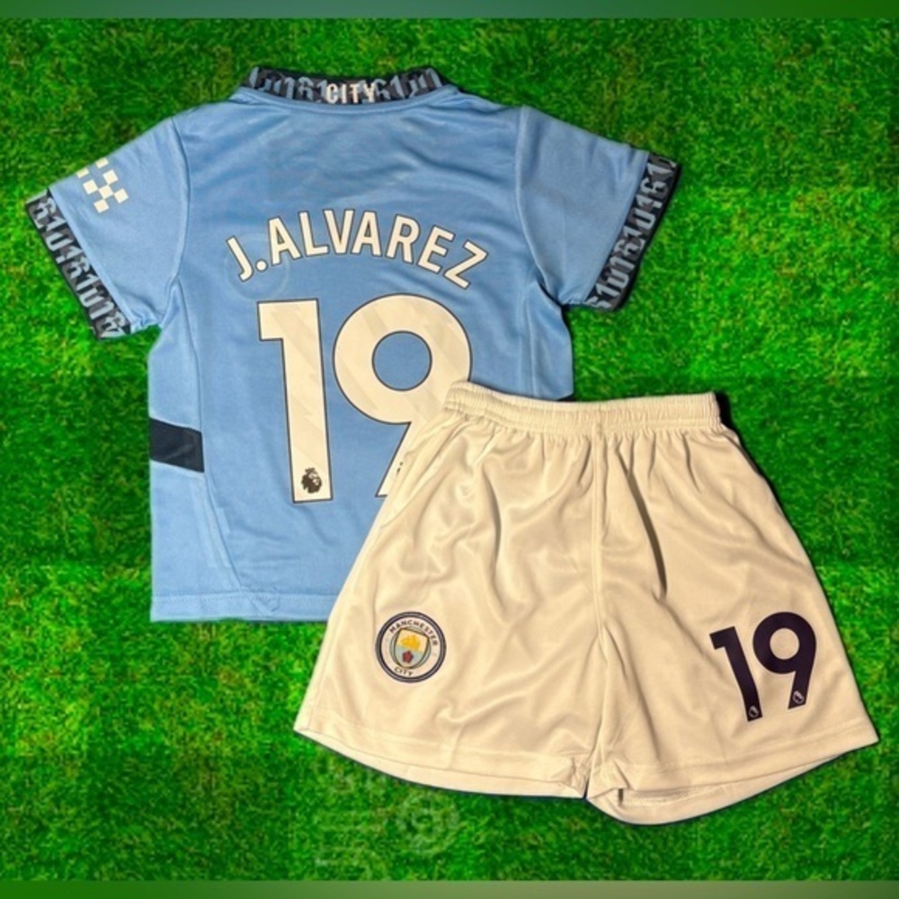 Kids Blue Soccer Jersey Set